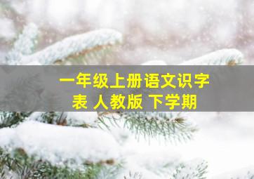 一年级上册语文识字表 人教版 下学期